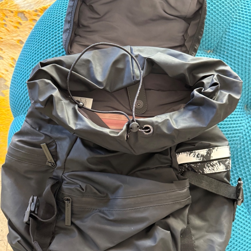 Stella McCartney and Adidas Backpack in Black with White Side Accent - Picture 5 of 7